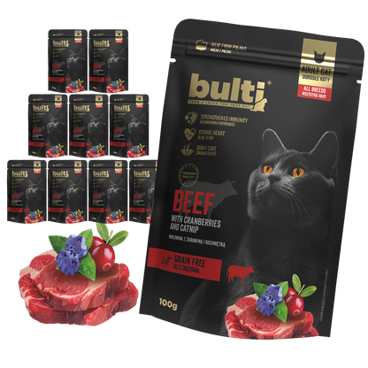 Bulti superfood wołowina z żurawiną kocimiętką 10x100g