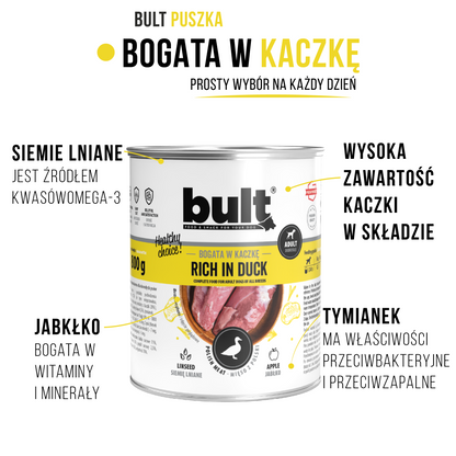 BULT mokra karma dla psa Kaczka puszka 800g Pełnoporcjowa