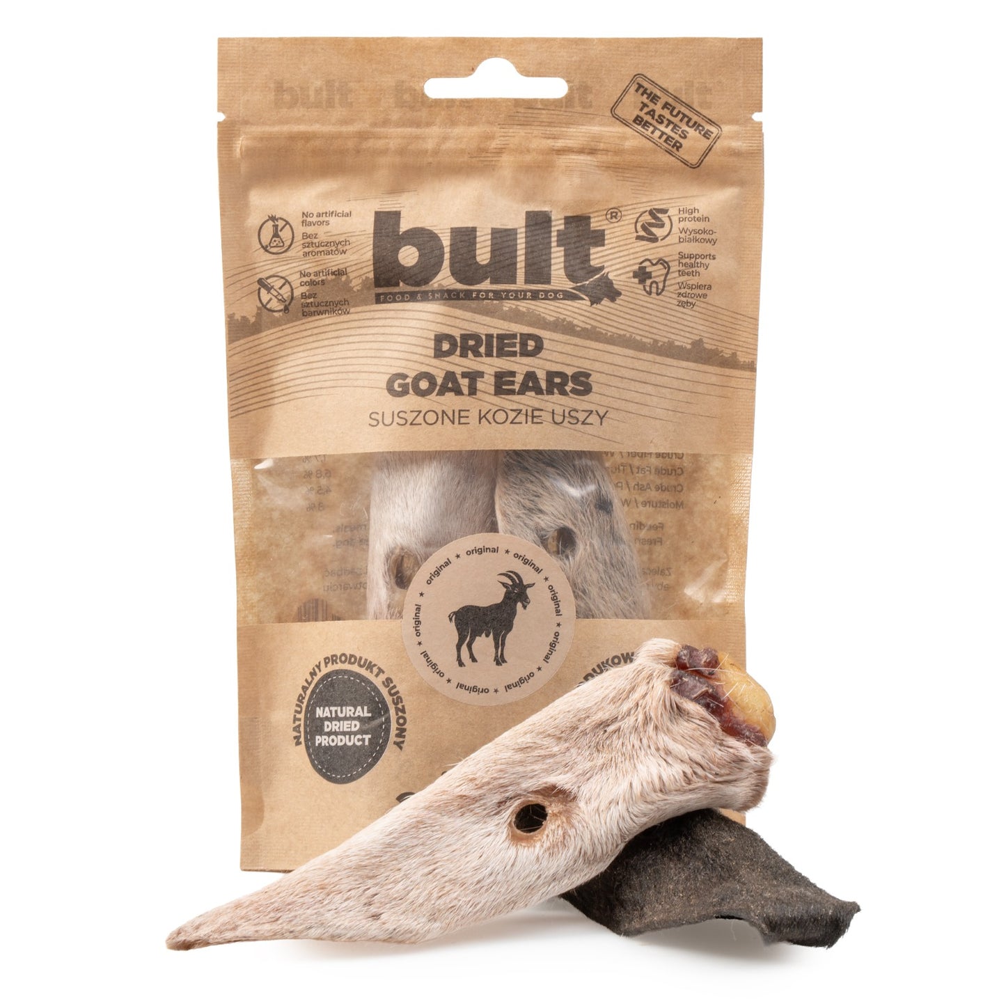 BULT gryzak naturalny dla psa SUSZONE USZY KOZY - 2 szt.