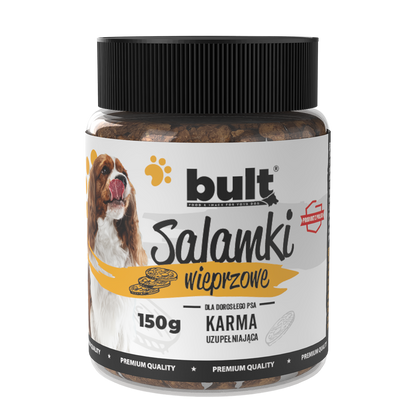 BULT sucha karma dla szczeniąt kaczka i indyk, 3kg + Salamki wołowina, 150g