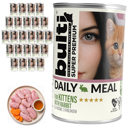 BULTI Daily Meal Kitten mokra karma dla kociąt królik, puszka 24 x 400g