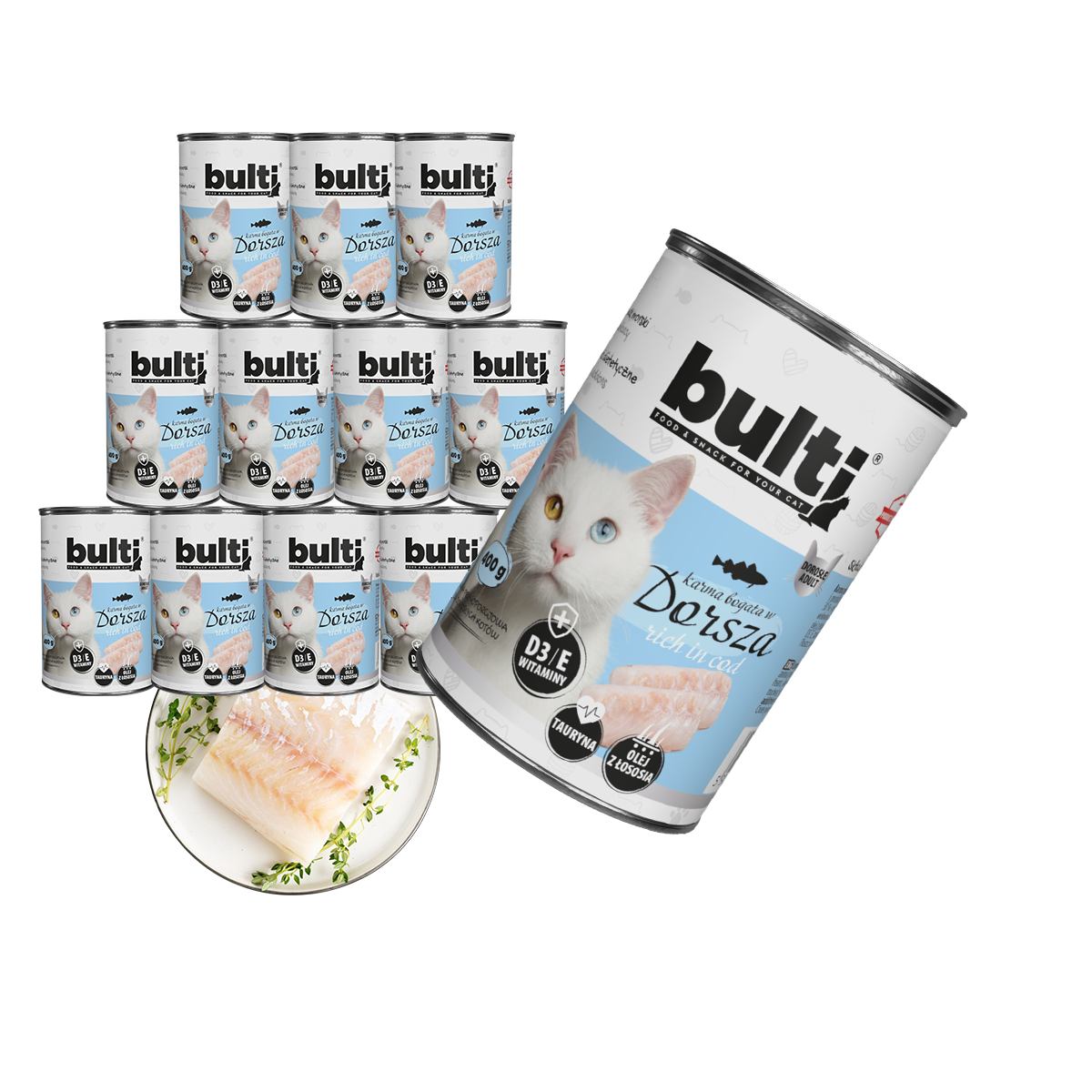Bulti puszka mielonka z dorszem Zestaw 12x400g