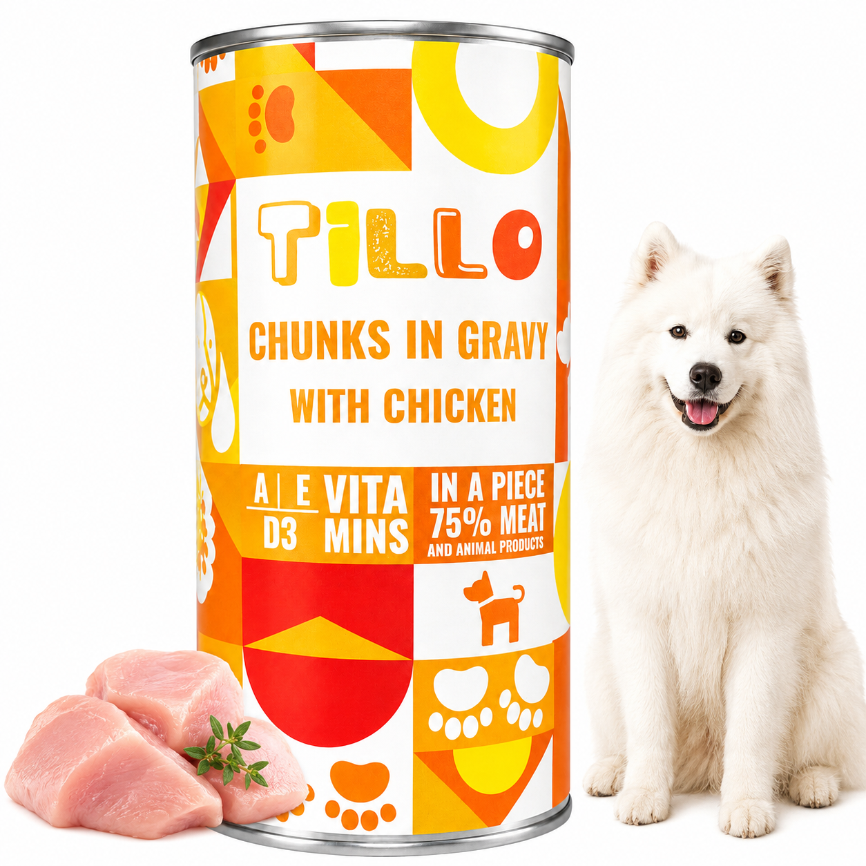 TILLO mokra karma dla psa Drób puszka 1250g Kawałki w sosie
