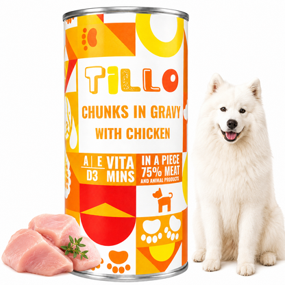 TILLO mokra karma dla psa Drób puszka 1250g Kawałki w sosie