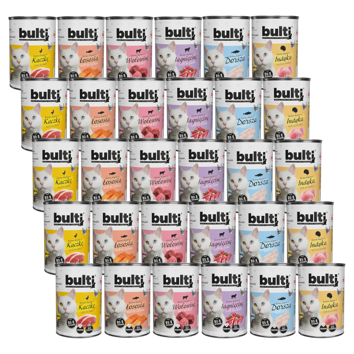 Bulti – puszka mielonka mix smaków 30x400g