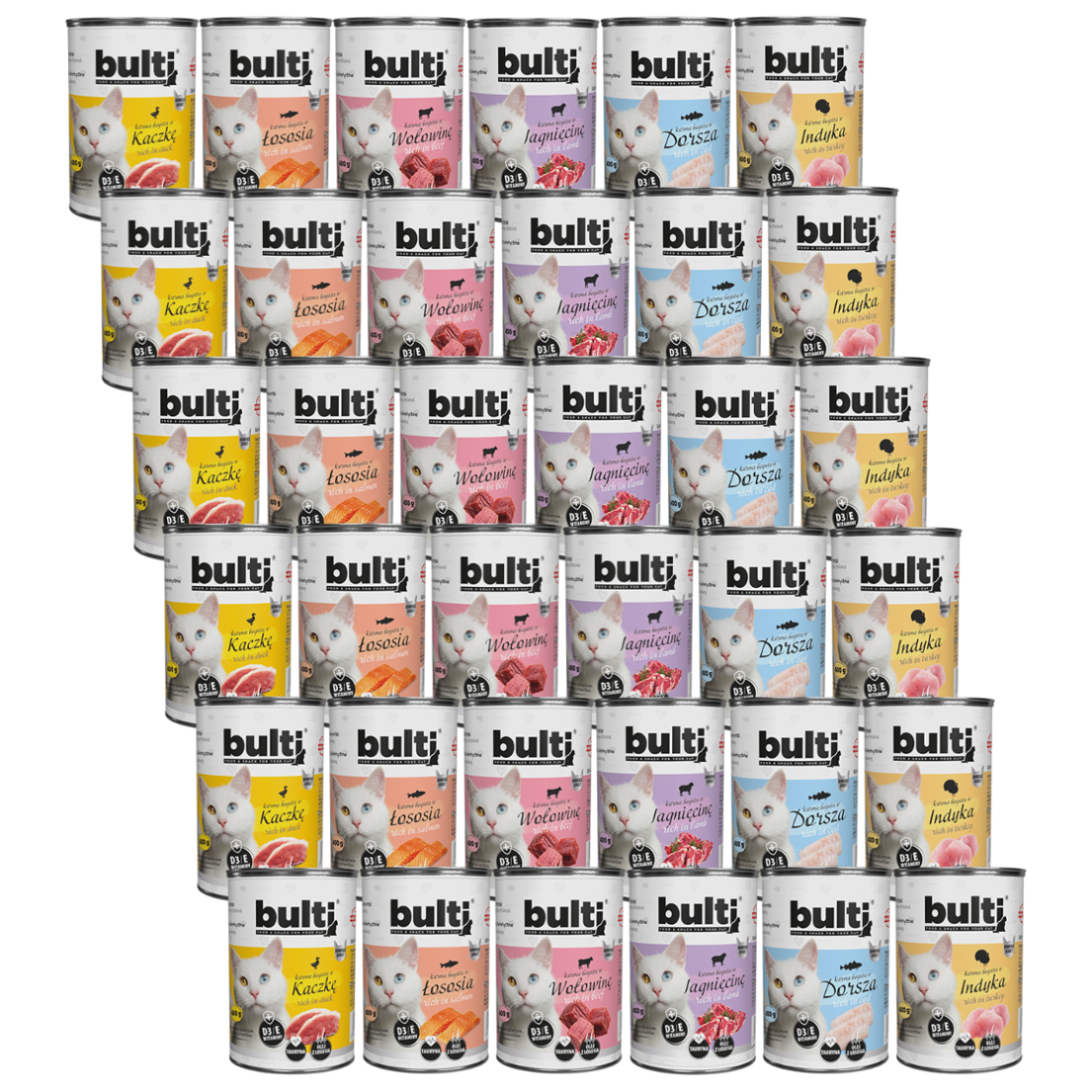 Bulti – puszka mielonka mix smaków 36x400g