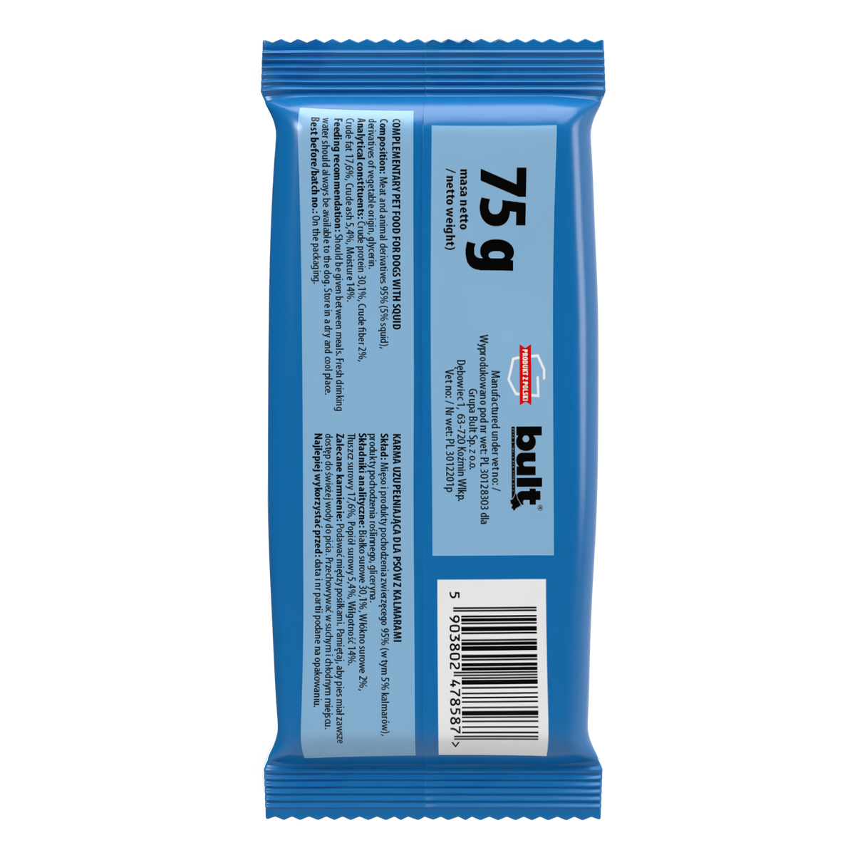 BULT Protein Bar przysmak dla psa kalmary, 75g