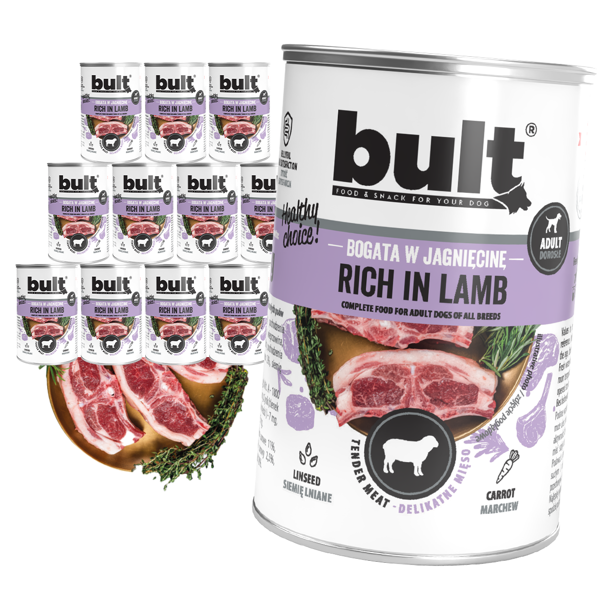 Bult puszka bogata w jagnięcinę Zestaw 12x400g