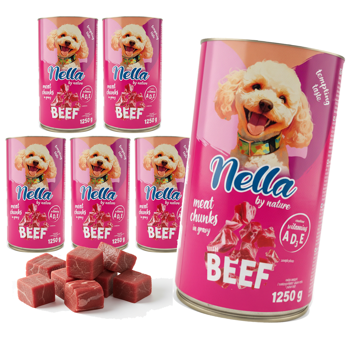Nella kawałki mięsa w sosie z wołowiną chunks 6x1250g