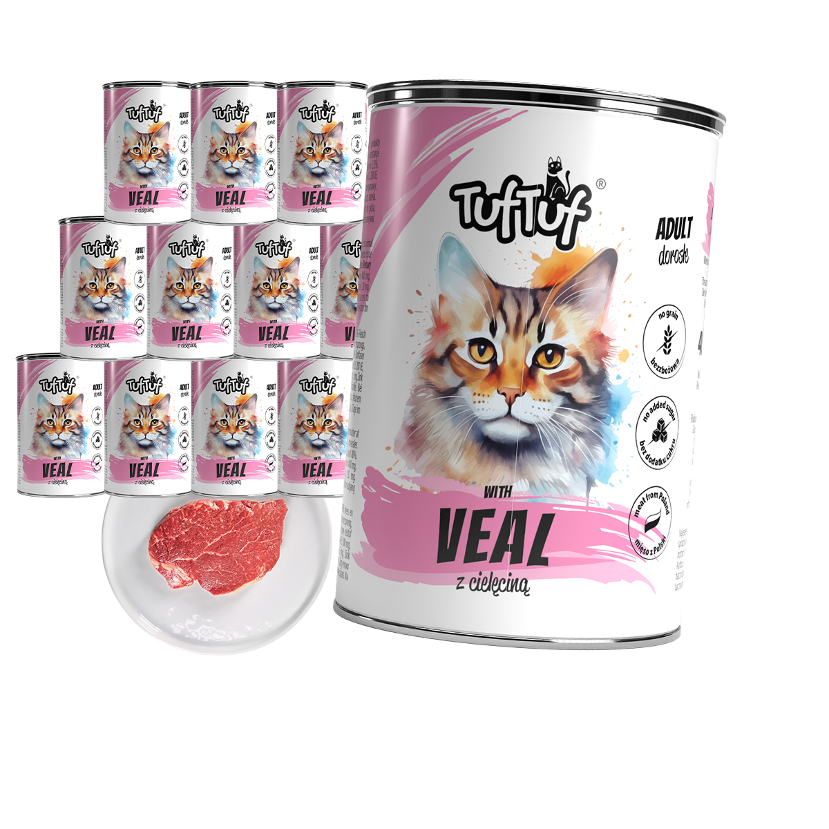 TufTuf puszka mielonka z cielęciną Zestaw 12x400g