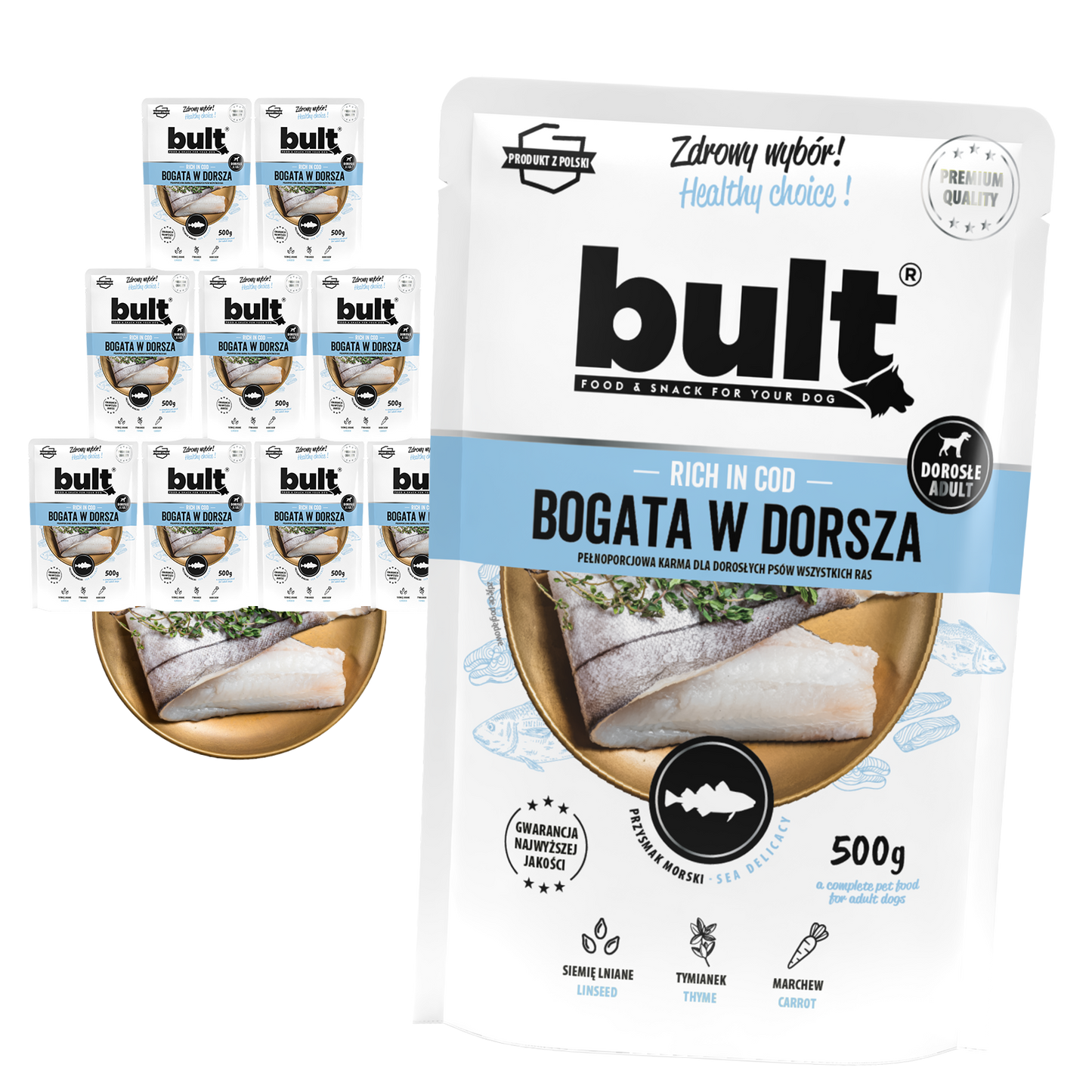 Bult – saszetka mielonka dorsz zestaw 10x500g