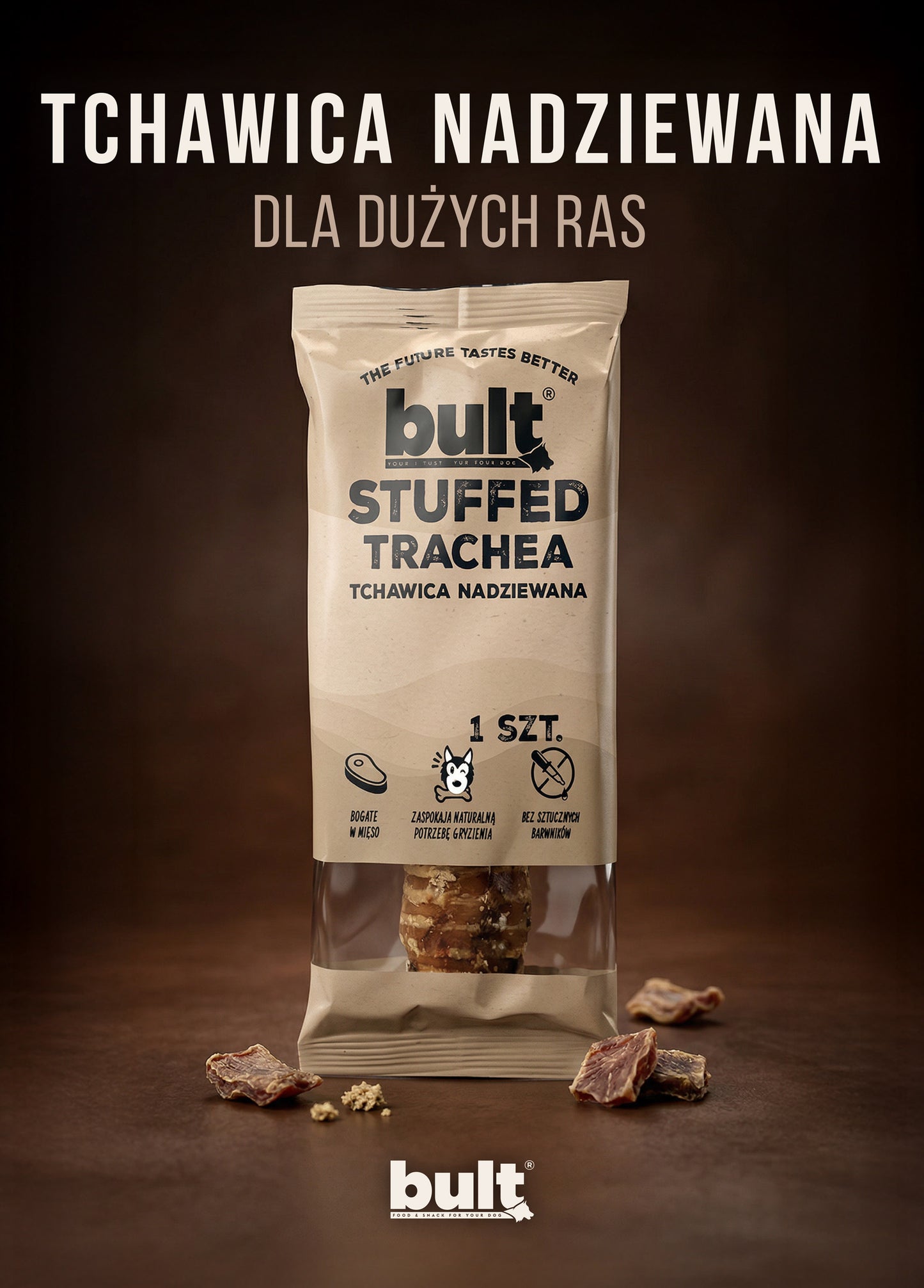BULT przysmak dla psa TCHAWICA NADZIEWANA długa - 1szt (30cm)