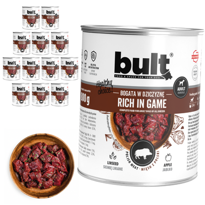 BULT mokra karma dla psa dziczyzna, puszka 12 x 800g, pełnoporcjowa