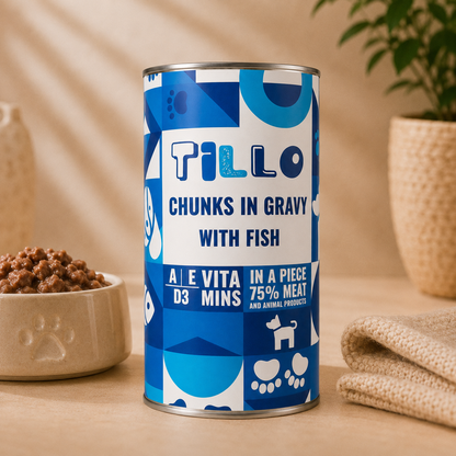 TILLO mokra karma dla psa Ryba puszka 1250g Kawałki w sosie