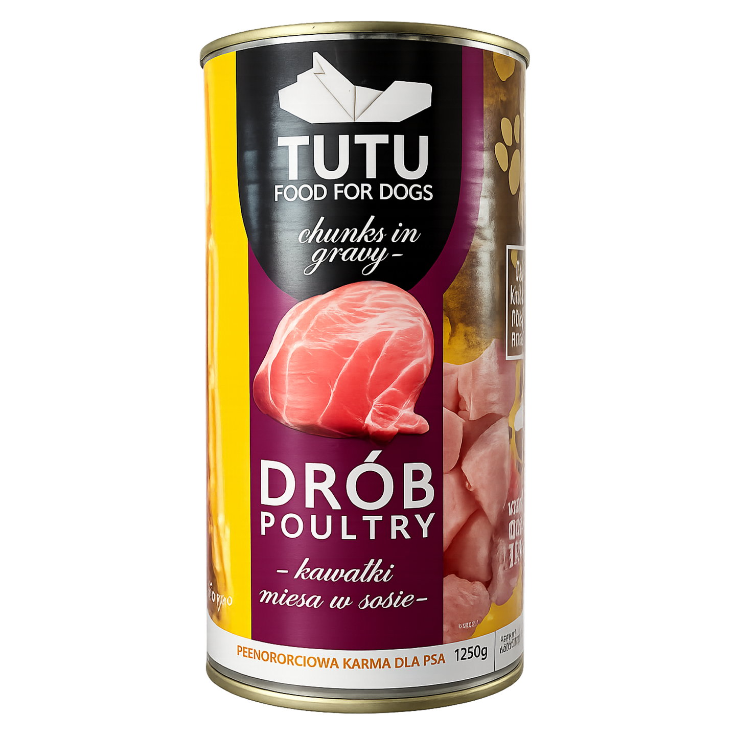 TUTU mokra karma dla psa Drób puszka 1250g Kawałki w sosie