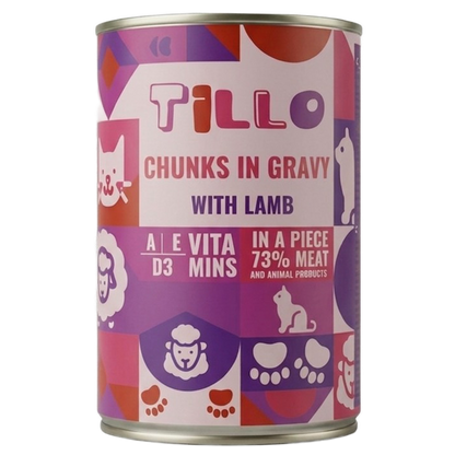 TILLO Chunky mokra karma dla kota Jagnięcina puszka 415g Kawałki w sosie