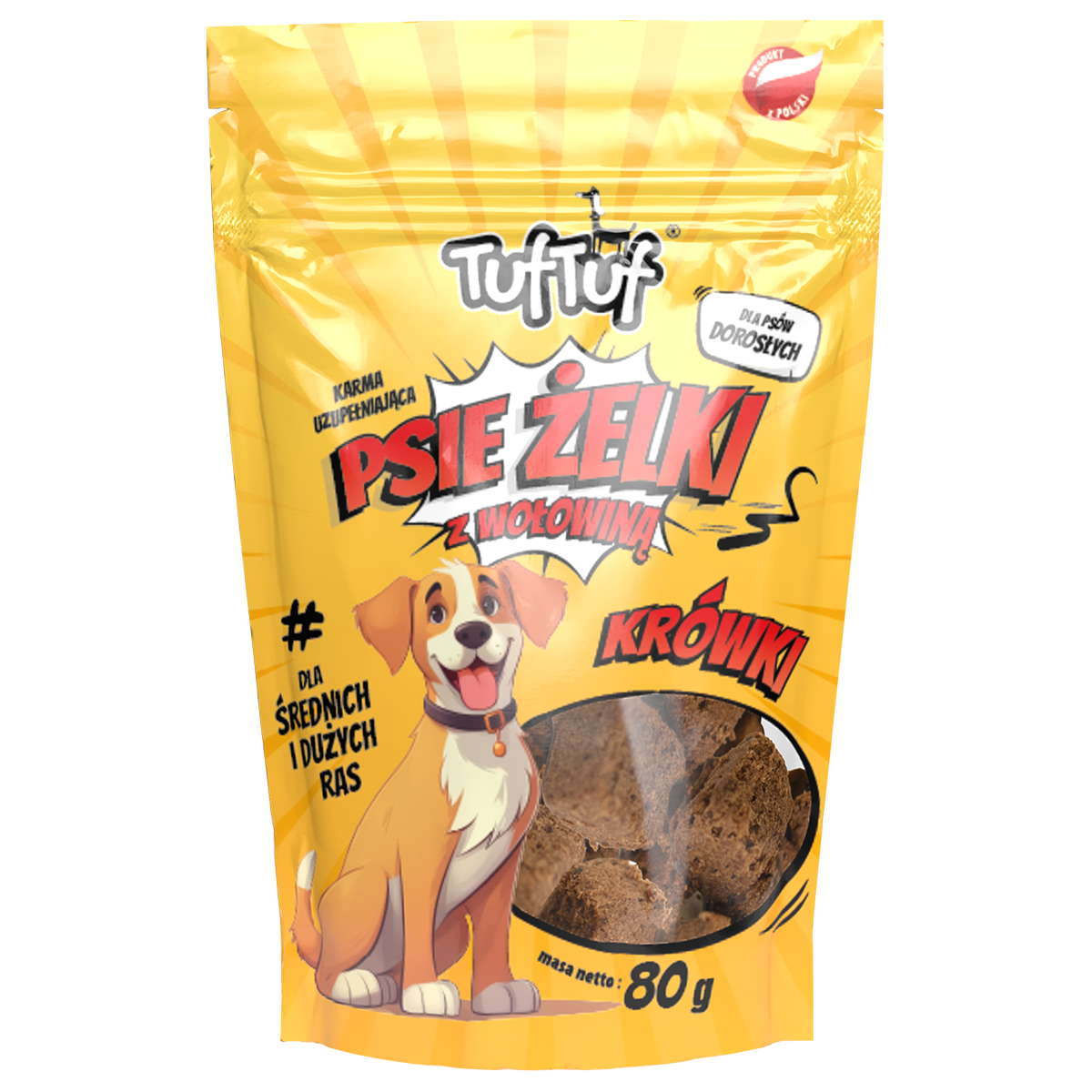 TUF TUF Psie żelki - krówki z wołowiną