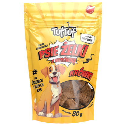 TUF TUF Psie żelki - krówki z wołowiną