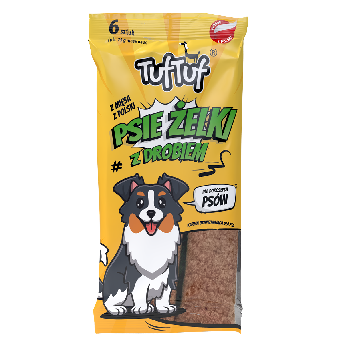 TUF TUF Psie żelki - paski z drobiem