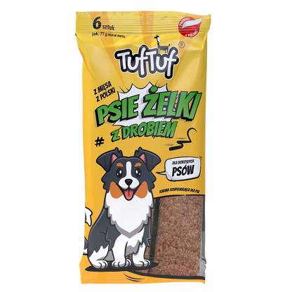 TUF TUF Psie żelki - paski z drobiem