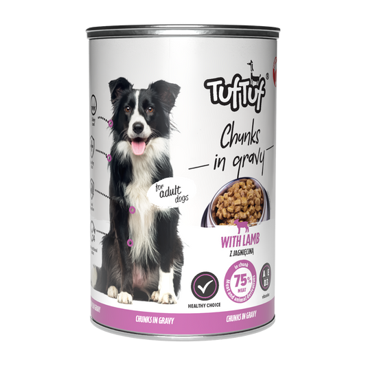 TUF TUF Puszka kawałki mięsne z jagnięciną dla psa